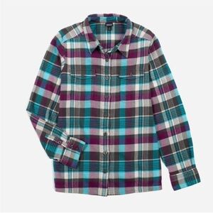 Patagonia Women’s Fjord Flannel Plaid Shirt Organic Cotton Size 8